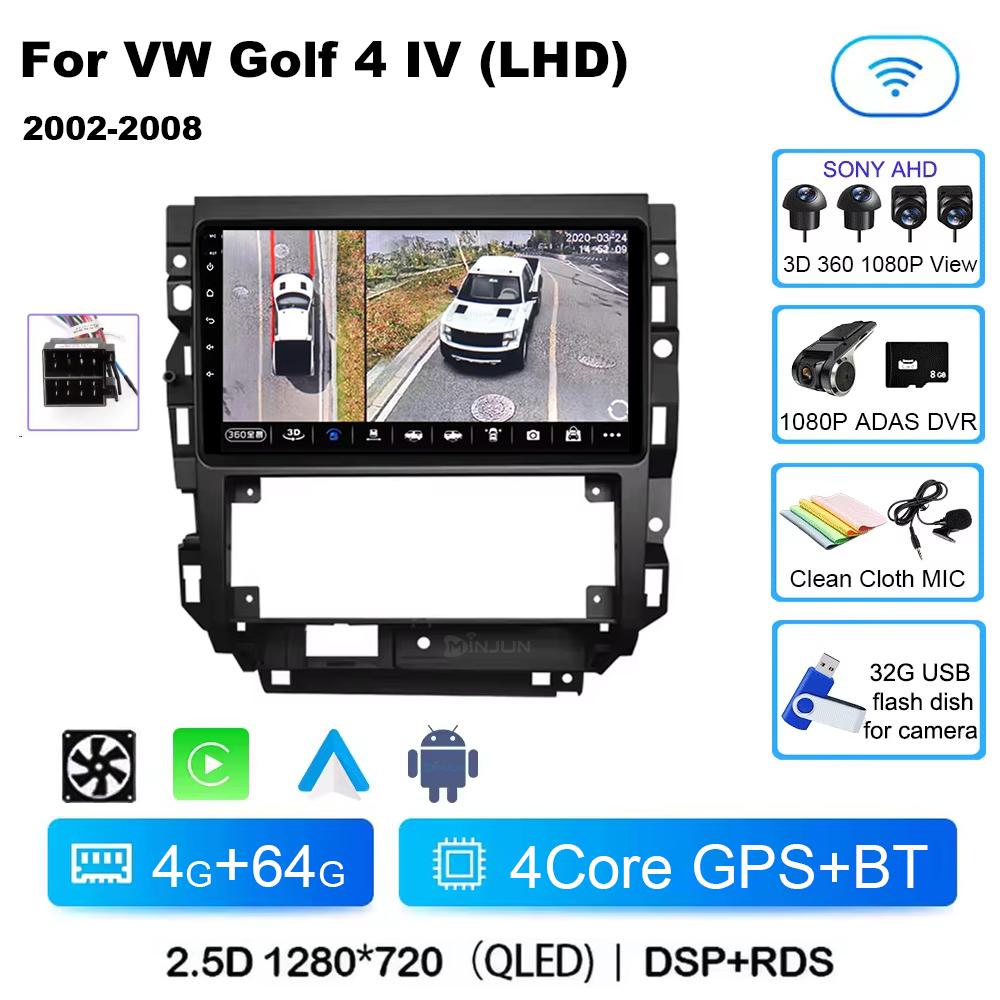 Car Radio Android 14 For Volkswagen VW Golf 4 IV LHD 2002-2008 Jetta MK4 Classics Qualcomm Multimedia Player Carplay GPS Auto