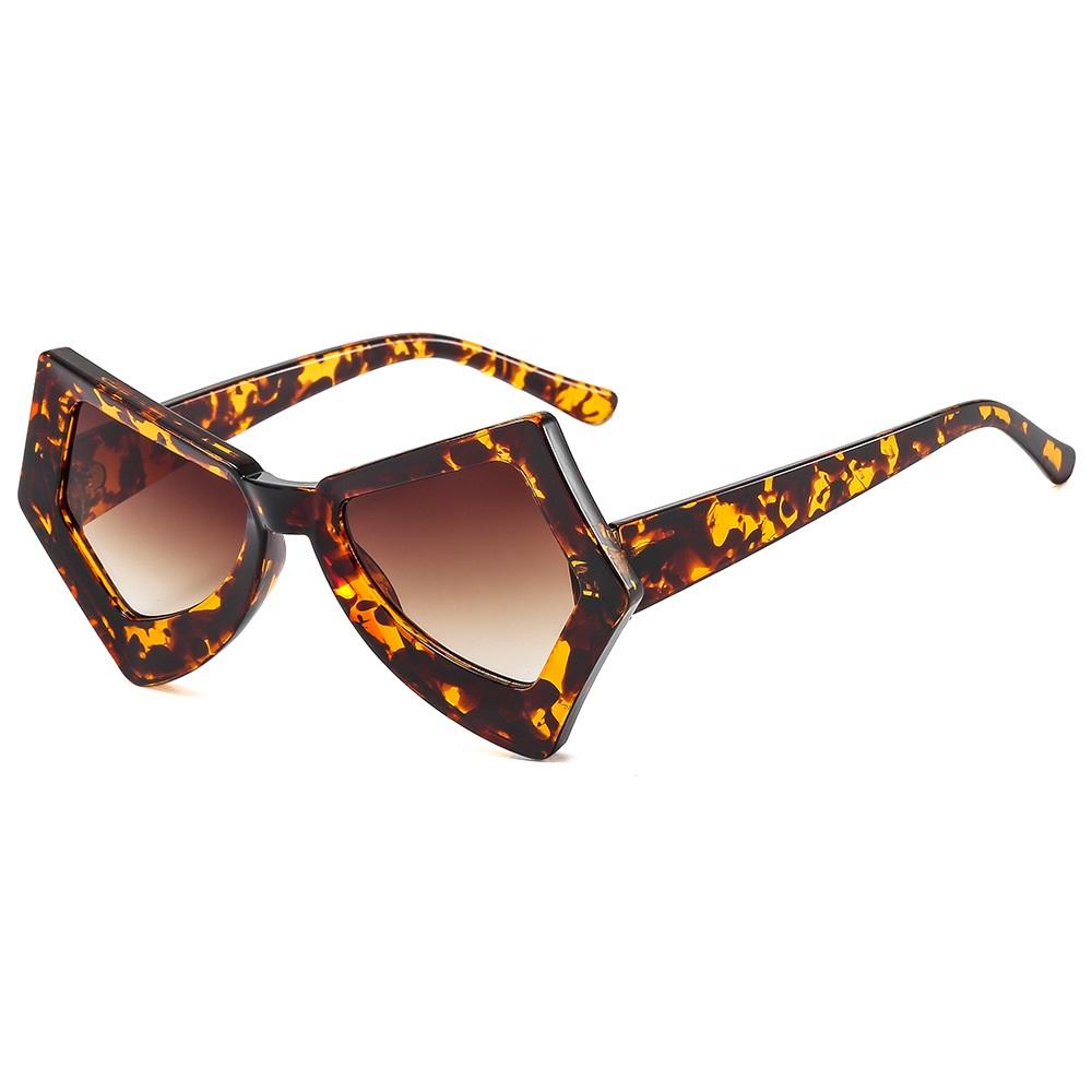 Fashionable Irregular Square Sunglasses Female Male Double Color Gradient Frame Punk Cat Eye Sun Eyewear Sun Eyewear Eyewear UV Protection 400