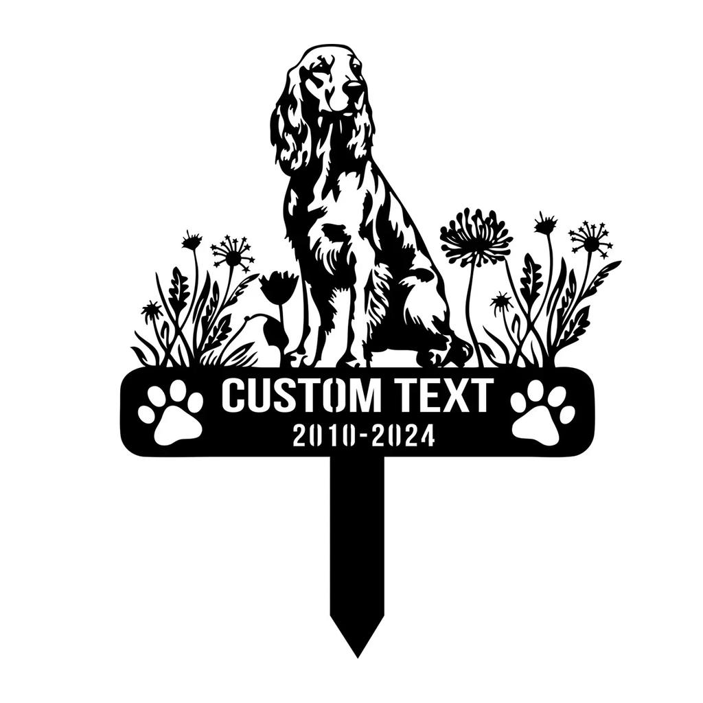 Unique Custom Metal Garden Art Dog Memorial Stake Personalized Pet Funeral Sign Outdoor Yard Decoration Irish Setter Lover