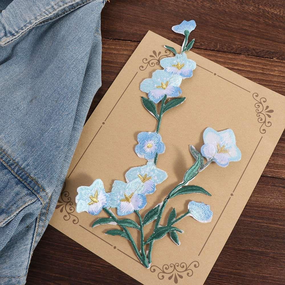 Plum Blossom Flower Embroidered Patches Elegant Iron on Clothing Applique Exquisite Vintage Clothes Patches Sewing