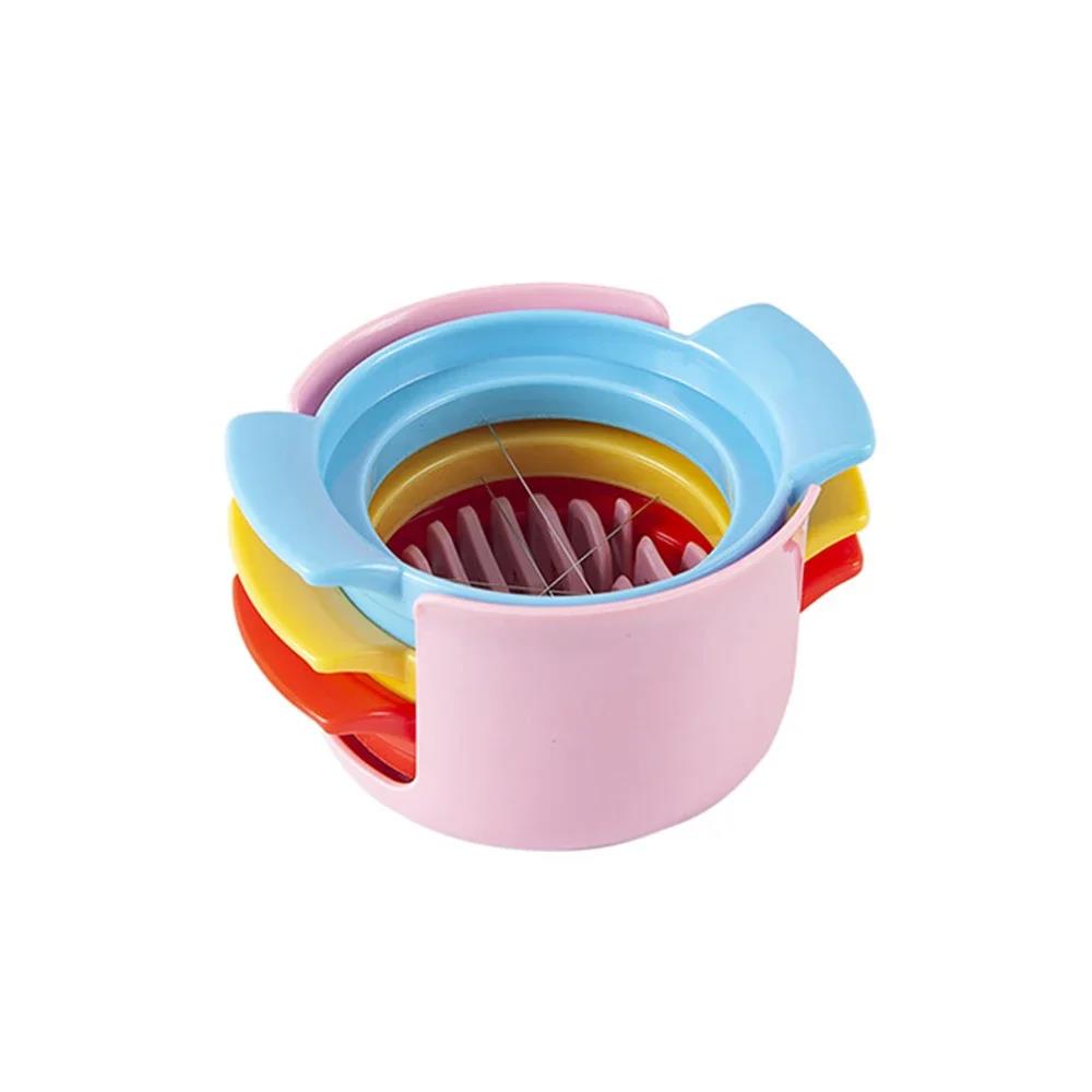 Egg Cutter 304 Kitchen 3-In-1 Preserved Egg Artifact Slicing Fancy Slicer Hard Boiled Eggs Stainless Steel Multifunctional 2