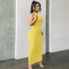 Women European Sexy Backless Halter Neck Sleeveless Slim Fit Long Bodycon Dress