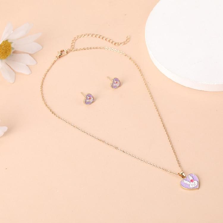 Practical Modern Rabbit Jewelry Set Comprising Necklace and Earrings Portable Accessory for Adding A Touch Of Elegant