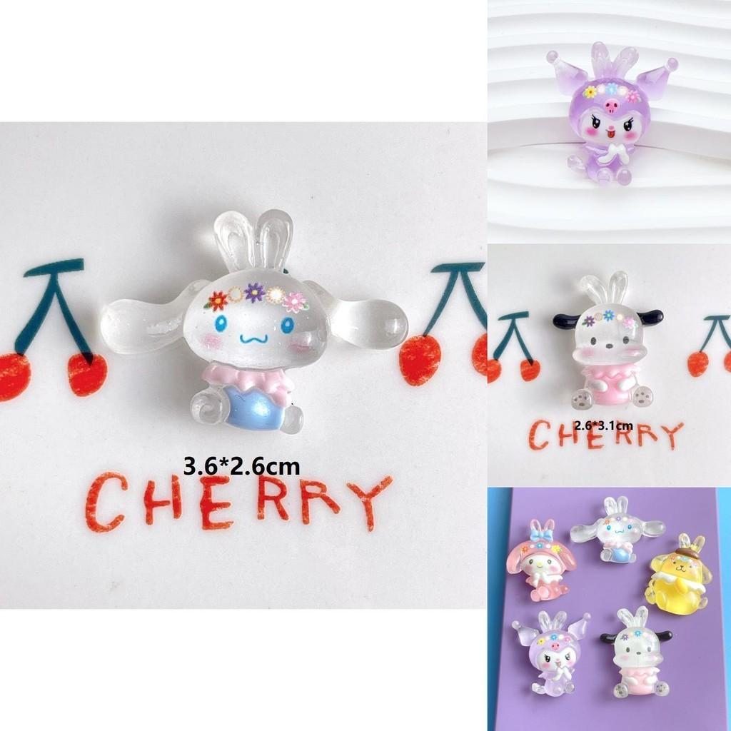 Lovely Cartoon Animal Resin Decorations For Diy Crafts Cream Gel Material