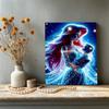 Pearl Inlaid Ariel Holding Baby Craft Painting Parent-child Theme Fantasy Starry Sky Starlight Element Handmade Art Painting