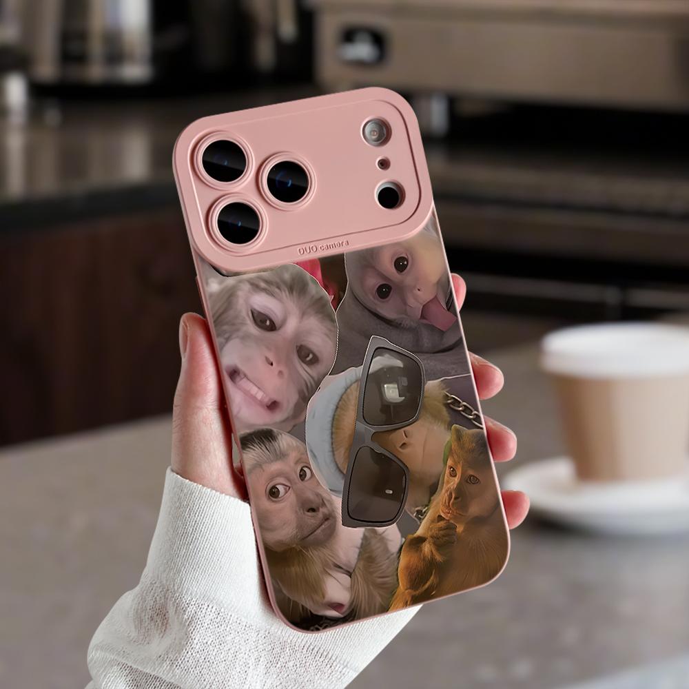 Funny Monkey With Sunglasses Collage Print Phone Case For iPhone 17 16 15 14 13 12 11 Pro Max XS XR X 17 Air 16 Plus Soft Cover