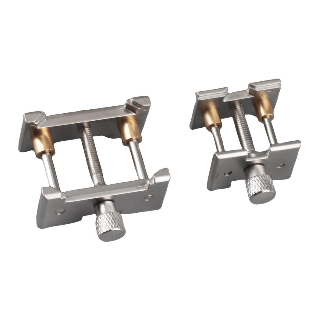 2 st Klockverksklämma Aluminiumlegering Boett Skruvstädshållare Justerbara Reparationsverktyg