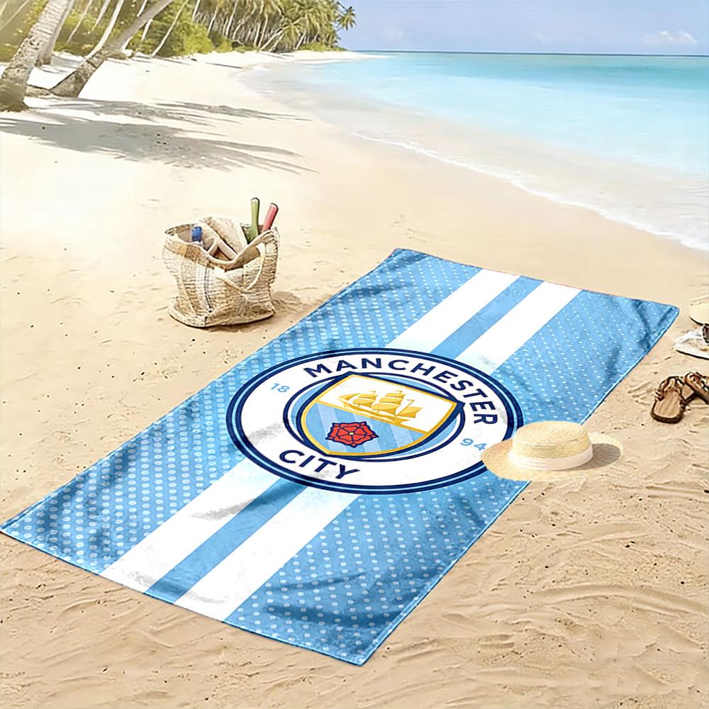 Manchester City Logo Beach Towel Beach Towel Quick-drying for Travel Outdoor Sports Jogging Beach and Swimming