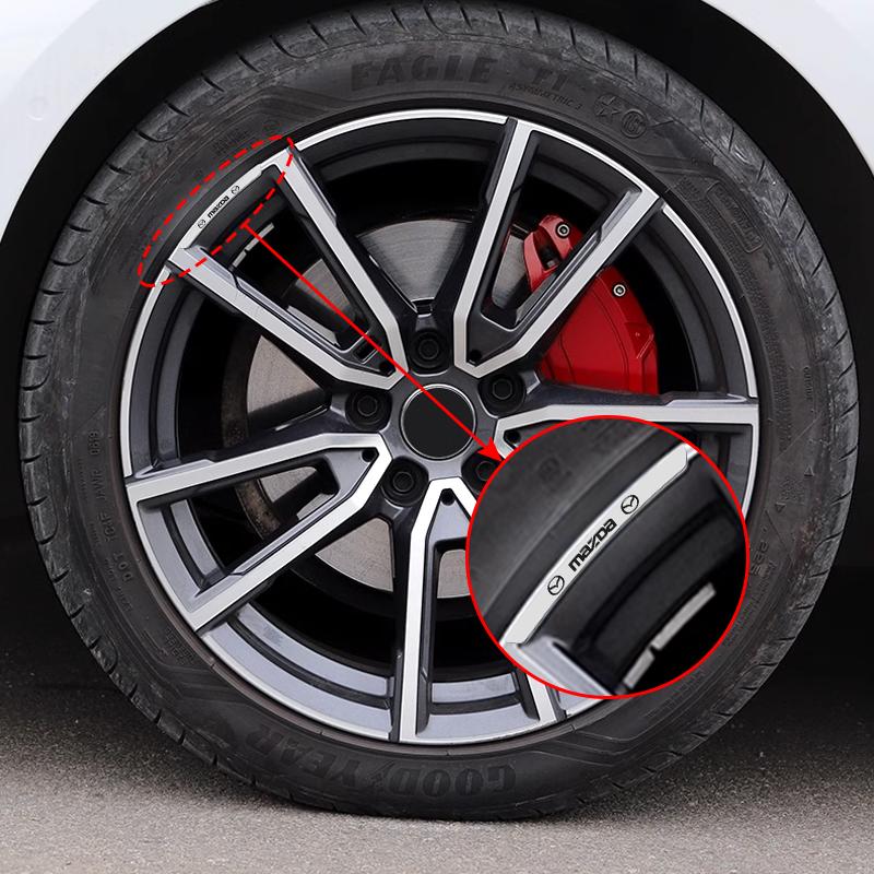 4pcs Aluminum Car Badge Wheel Hub Tire Rim Sticker Decor Auto Accessories For Mazda 3 CX3 CX4 CX5 CX7 CX8 CX9 Atenza Axela h7
