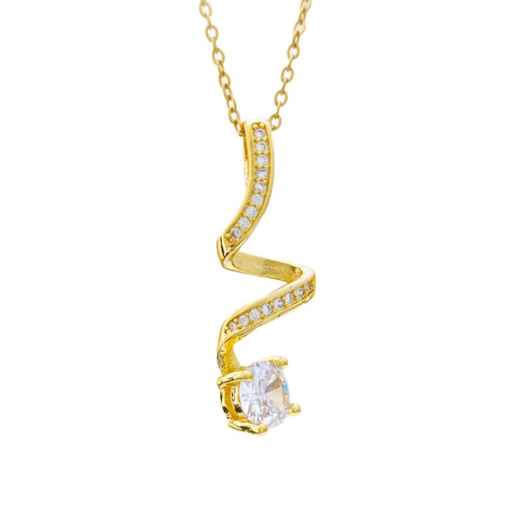 Versatile Titanium Steel Zircon Necklace - Gold-Plated Geometric Clavicle Chain for Women