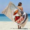 Strawberry Cake & Tea Beach Towel Patterned Sunscreen And Windproof Suitable For Swimming Pool Camping Travel Blanket