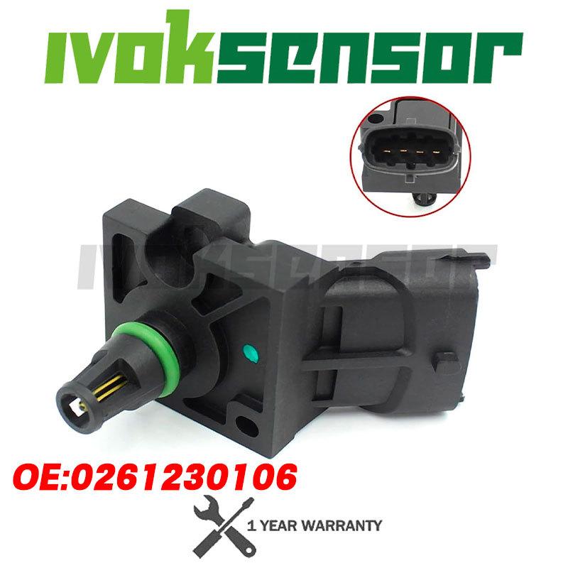 

0261230106 3 Bar MAP Sensor Manifold Intake Air Turbo Boost Pressure For VOLVO S40 S60 S80 2.4 2.5 3.0 D D5 T5 31303975 31355463