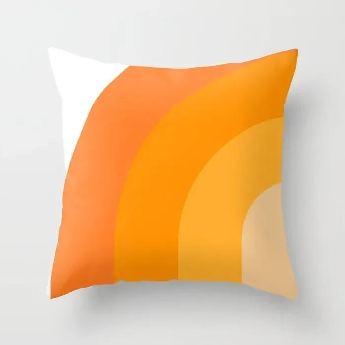 Orange Throw Pillow Covers For Home Sofa Chair Decorative Pillow Covers Medieval Geometric Cushion Covers