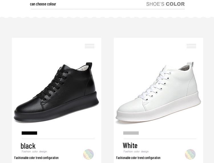 Summer Fashion 8CM Height Boost Men's Hidden Heel Korean Style British Trend Casual Skate Shoes
