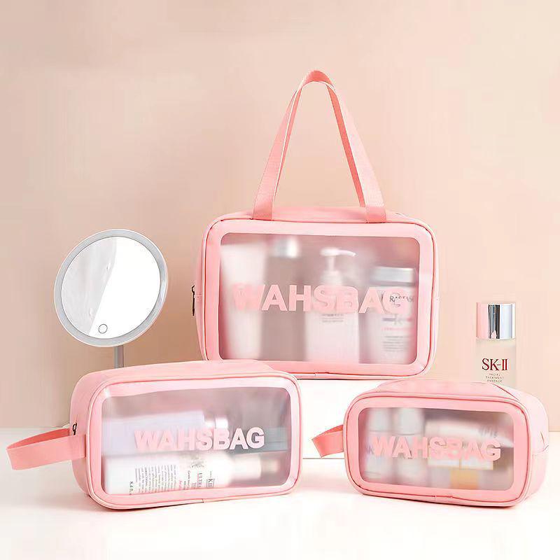 Clear PVC Waterproof Makeup & Toiletry Bag - Large Capacity Portable Organizer