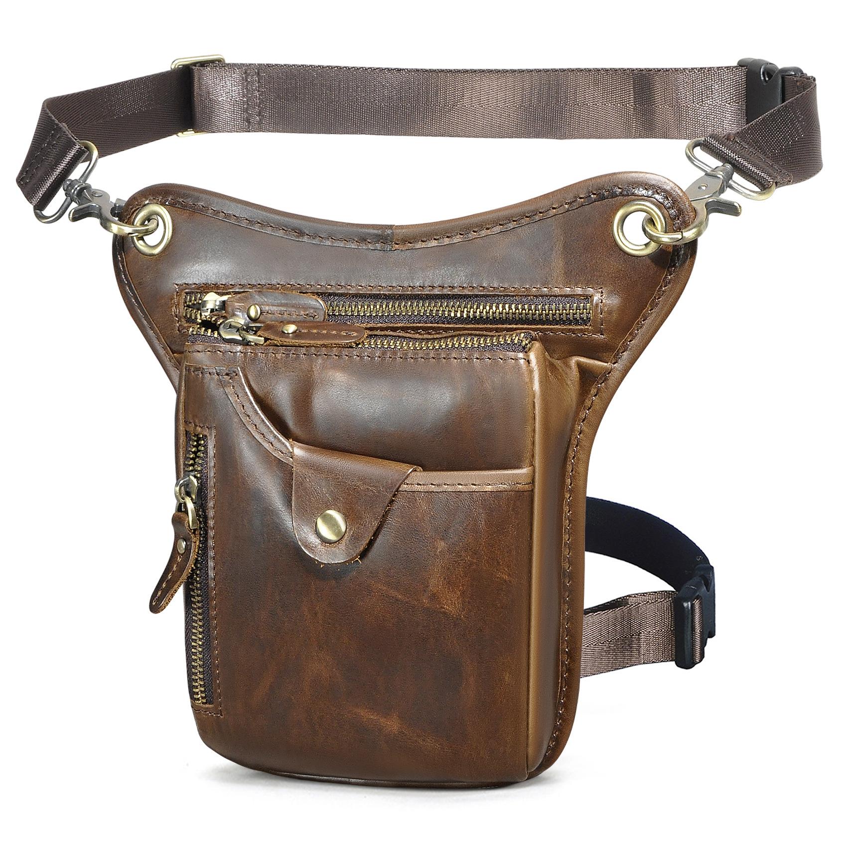 Genuine Waxed Leather Retro Men Waist