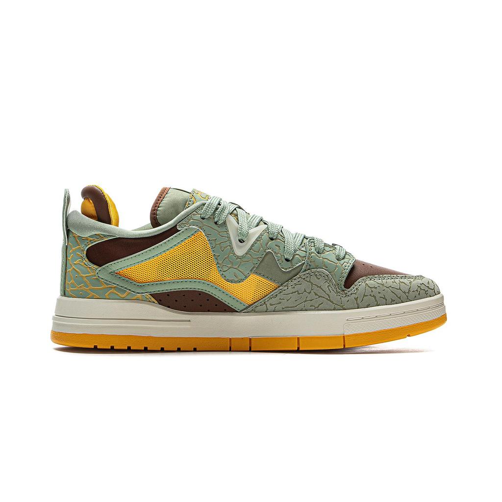 New LiNing Wei Wu PRO Anti Slip Wear Resistant Low Top Skateboard Shoes Men's Green Umber Yellow AECV003-1