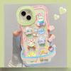 Applicable To IPhone13pro Apple 15 Mobile Phone Case 14 Bear Flower Boobs Chain 12 Invisible Double Bracket Women
