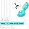 Water Bottle Straw Gallon Water Bottle Straw Replacement For 1/Half Gallon Water Bottle With 2 Cleaning Brushes 4 Cuttable Straw