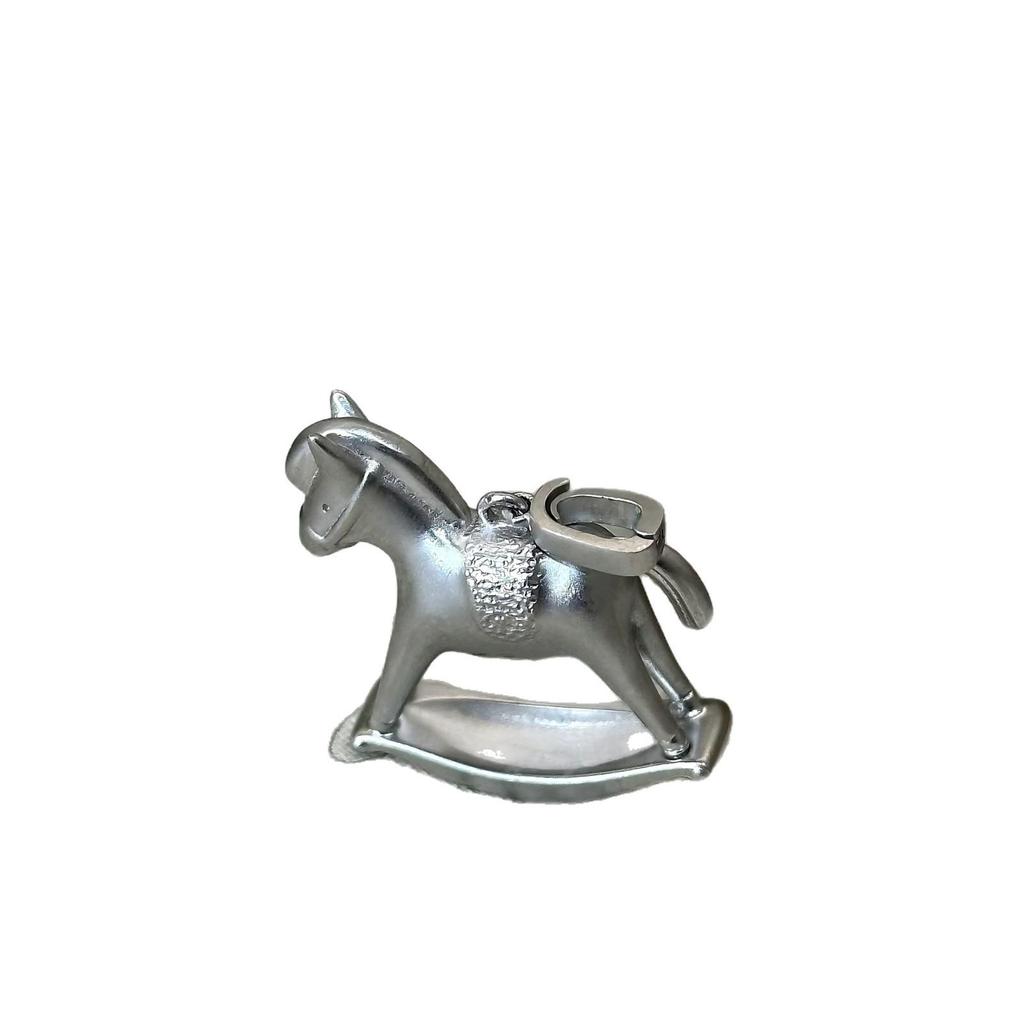 Sterling Silver Rocking Horse Pendant - Korean Style Niche Design Jewelry