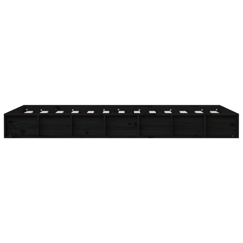 Vidaxl Bed Frame, Black, 75X190 Cm, Solid Wood