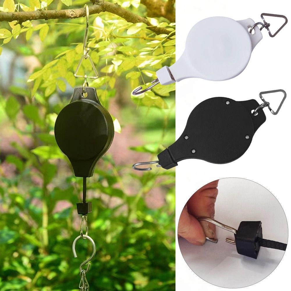

Adjustable Height Retractable Flower Basket Hooks Bird Cages Plant Hangers чорний