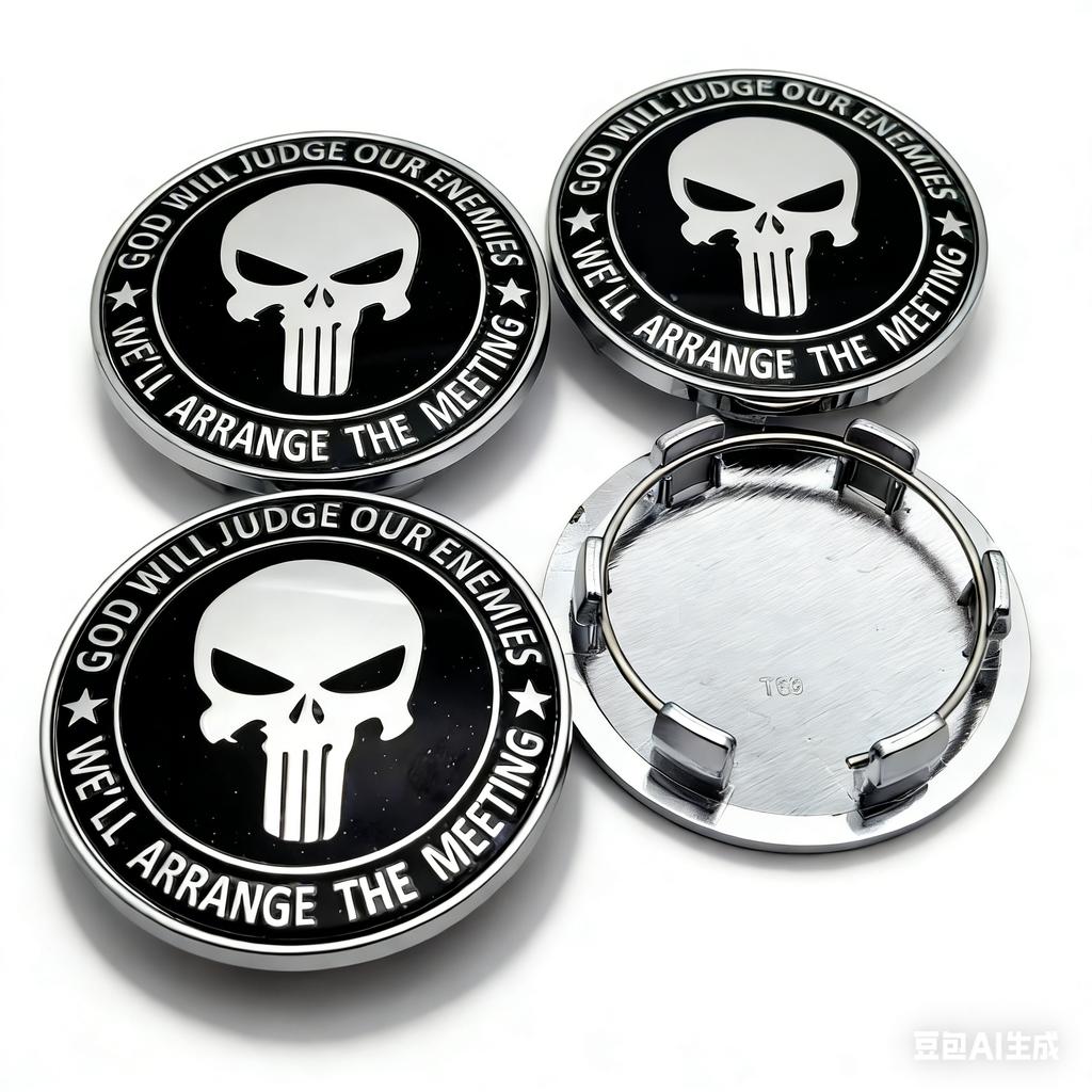 4pcs Skull Logo Emblem Badge Car Wheel Center Caps 69MM Clips 56MM Wheels Hub Dust Cap Rim Hubcaps Cover Replace Car Accessories