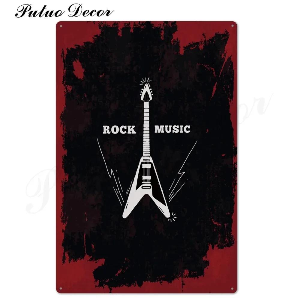 FJ Metal Tin Signs Decor Rock Roll Vintage Metal Sigsn Plaque Metal Posters Retro Rock Home Bar Wall