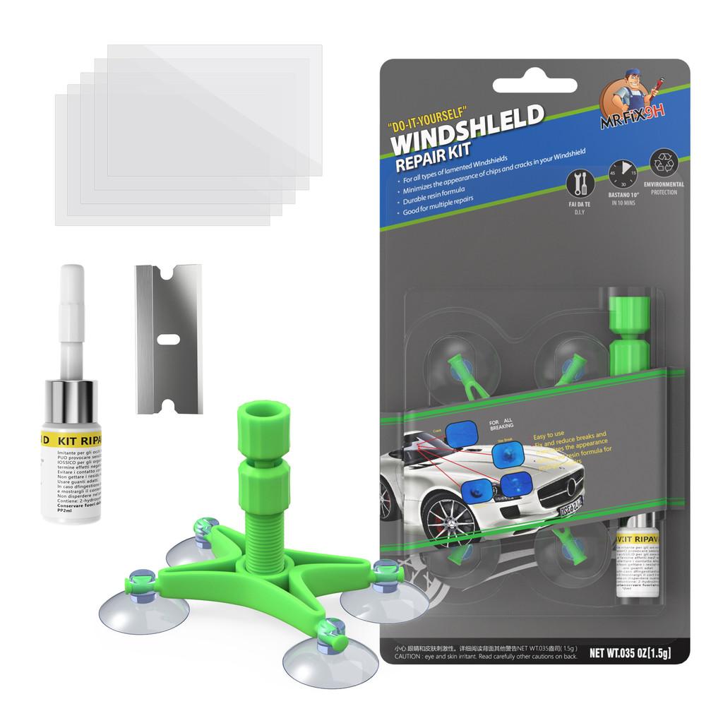 Car Glass Repair Kit With Uv Curing Light For Crack Fixing And Diy Restoration