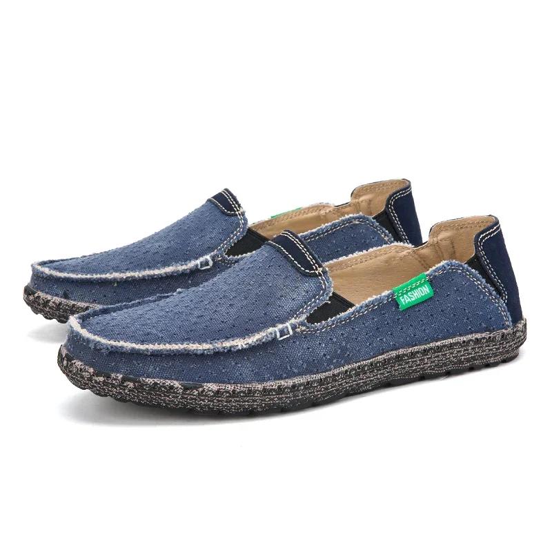 New Mens Breathable High Quality Casual Shoes Canvas Casual Shoes Slip On Men Fashion Flats