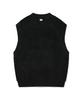Fallett Fuzzy Hairy Knit Vest Black
