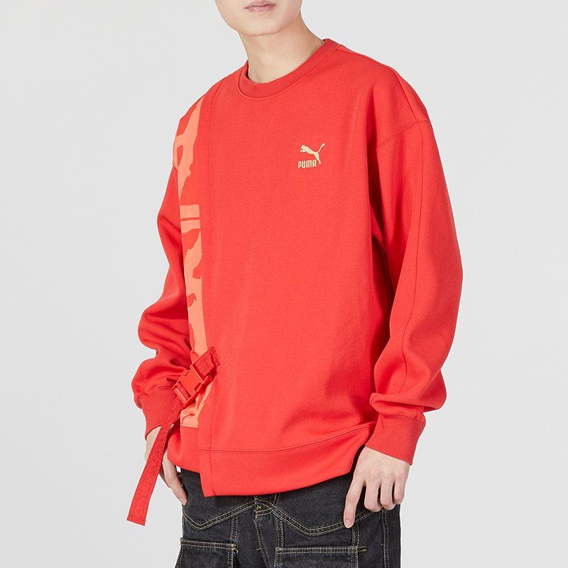 PUMA CNY Sweatshirts Men's Red Crew Neck Moderate Regular 539592-11