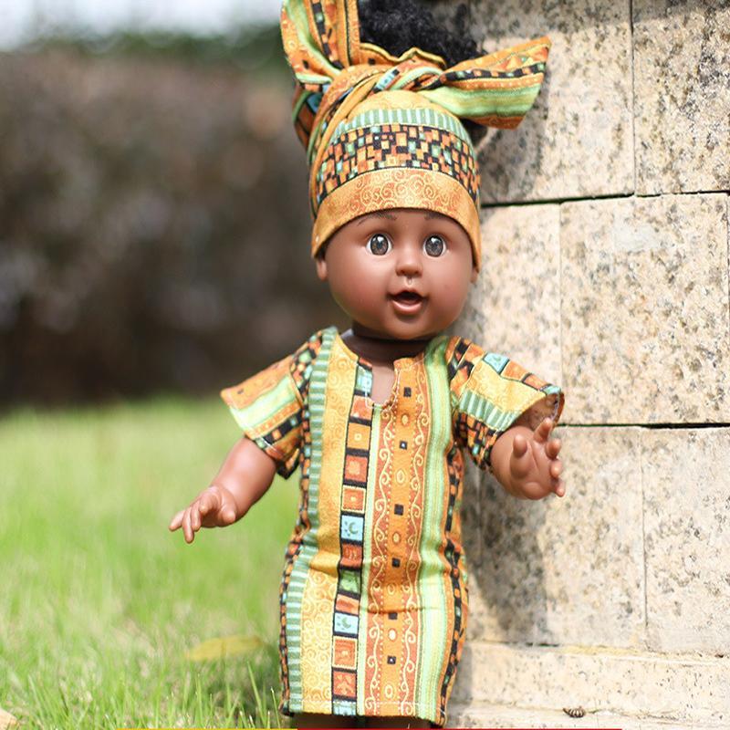 

35 см черные веснушки куклы полностью силиконовые африканские куклы красивая кукла для девочек игрушка с костюмом для девочек одеваются макияж игрушки подарок