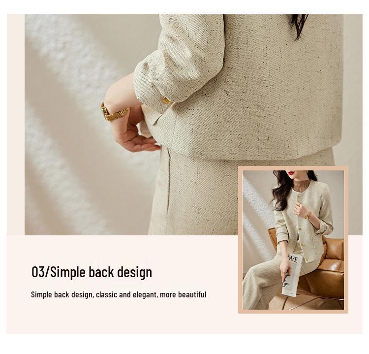 Women's Spring 2024 Versatile Slim Fit Two-Piece Blazer Suit - Crew Neck, High-End Commute Fashion with a Touch of Elegance.