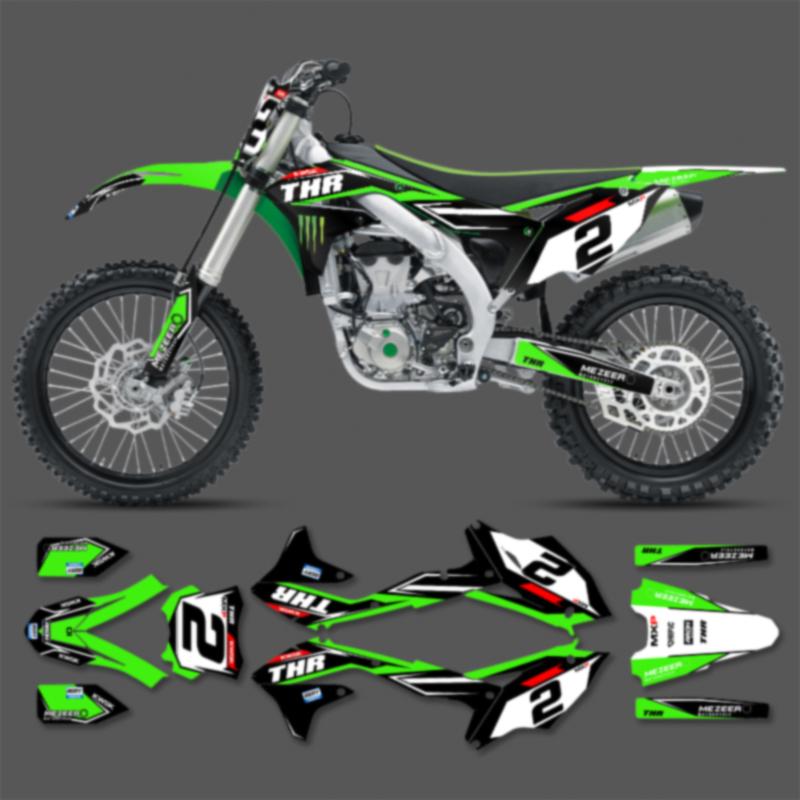 PowerZone For Kawasaki Graphics Background Decals Stickers For 2016 2017 2018 KXF450 KX450F 004