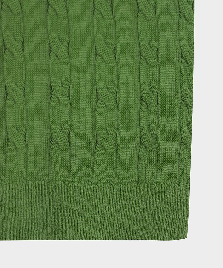 BROOKS BROTHERS Cotton Cable Polo Short Sleeve Sweater (Green) (Bbwtmb204Aifm)
