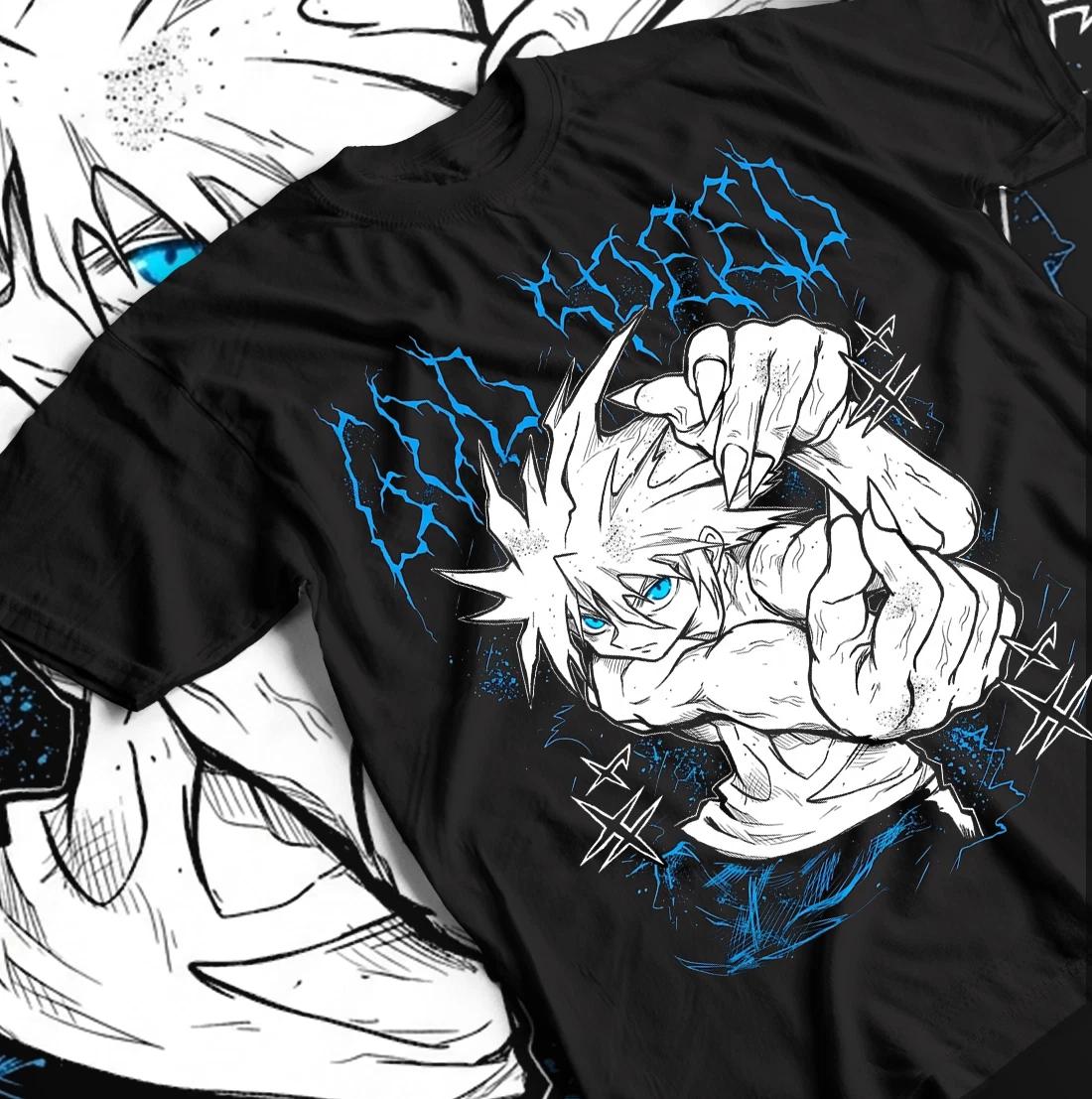 Killua T-shirt Gon Hisoka Hunter Meruem Zoldyck Girl Anime Black Shirt All Size. XL