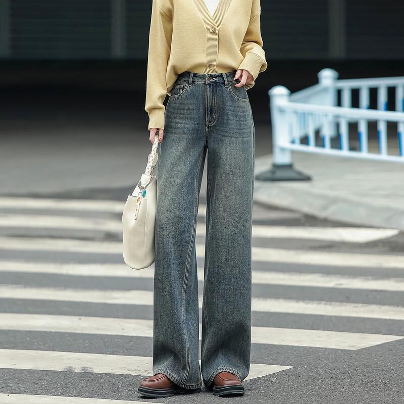 Demana Women s Retro Washed Straight Leg Jeans XL