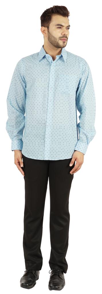 Bestman Printed Shirt For Mens Full Sleeves With Cuff Slub Cotton Shirt Office