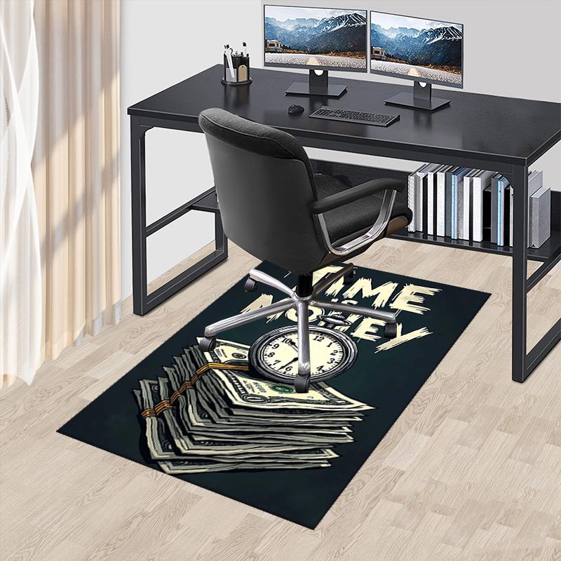 

1pc Time is Money: Office Chair Mat - Non-Slip Carpet for Desk, Perfect Gift for Home or Workplace Decor.P048 60cm by 90cm