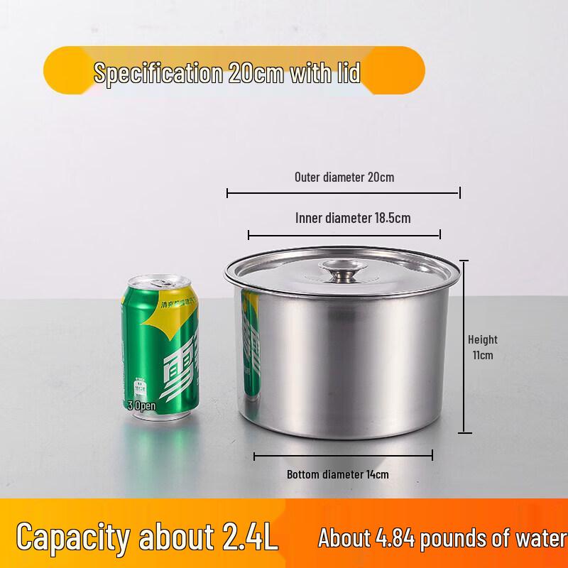 304 Stainless Steel Condiment Pot with Lid