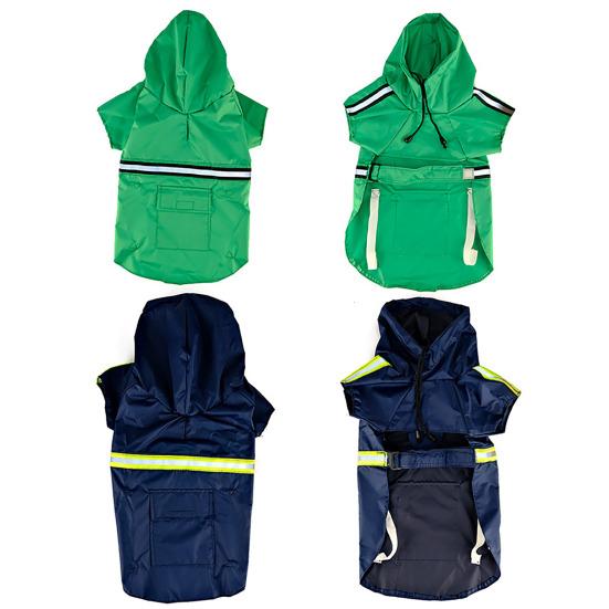 Pet Raincoat with Reflective Strip Waterproof Dog Rain Coat Jacket with Leash Hole Adjustable Hooded Dog Rain Coat for Small Medium Dogs