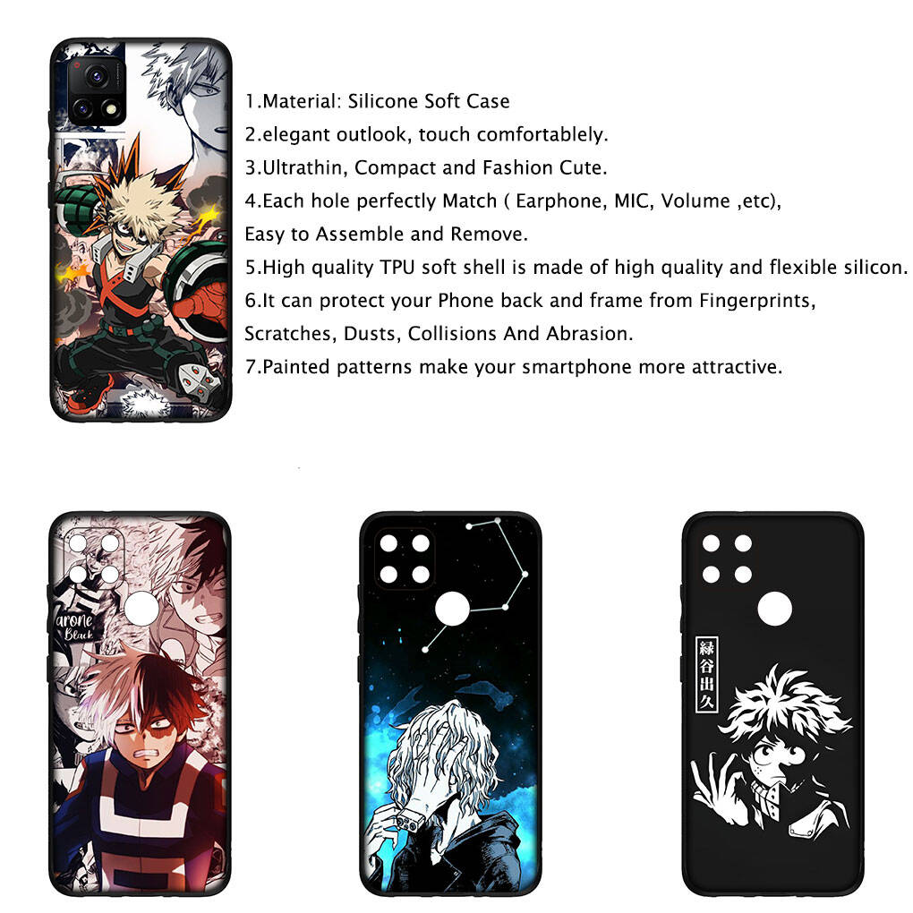 for Motorola Moto Edge 70 60 50 G54 G86 Samsung Galaxy S25 iPhone 17 16 15 Xiaomi Redmi Note 14 13 Pro Max Phone Case Cartoon My Hero Academia Cover