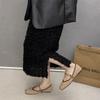 Chain Mary Jane shoes women's shoes 2025 autumn and winter new square head word with shallow mouth flat bottom with skirt single shoes