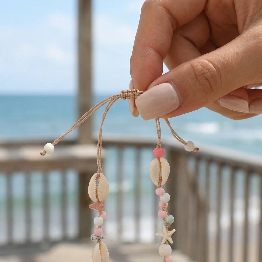 Ornaments Shell Starfish Necklace Adjustable Beach Beaded Necklace Bohemian Shell Necklace  Daily