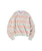 COMONINOZ W Hairy Stripe Pullover Sweater [Gray]