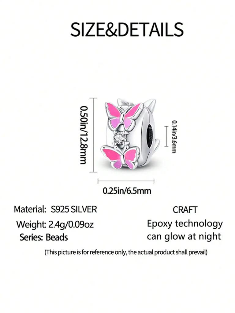 Charms Plata Copper Colors Colorful Butterfly Golden Bow Beadspendant For Original Bracelet For Women Diy Jewelry Love Gift