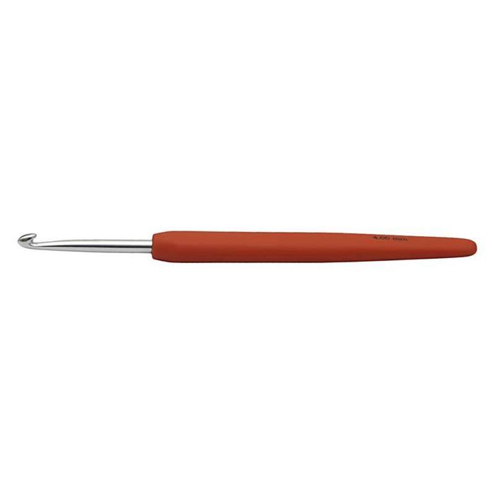 Aiguille à crochet - Ergonomique - Aluminium - Manche en plastique - Contact doux - réf 42384