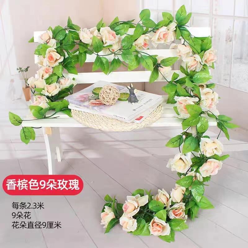 

Имитация розы, искусственный цветок, шелковый цветок, 10 головок, лоза, украшение для водопровода в помещении, пластиковое цветочное растение