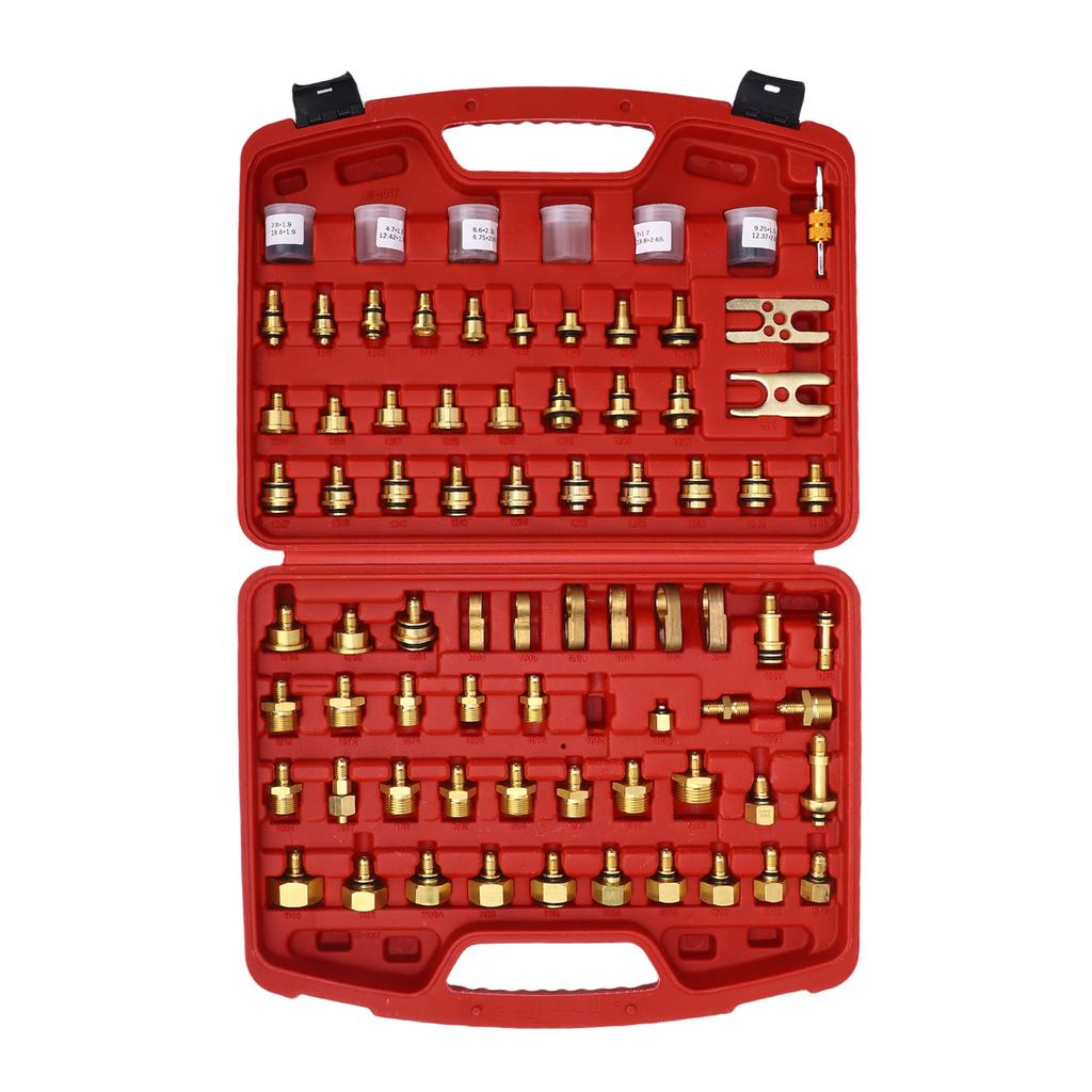 Automotive Air Conditioning Leak Test Kit Brass AC Leak Detection Tool Connector Repair Kit for Car Truck Auto AC